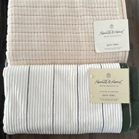 NEW Ribbed Terry Bath Towels - Hearth & Hand™ with Magnolia - Picture 1 of 10